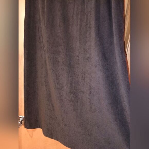 Tribal Skirt Midi Black Size 14 Ultra Suede Style Waist 17 In Flat 38 In Length - Picture 4 of 8